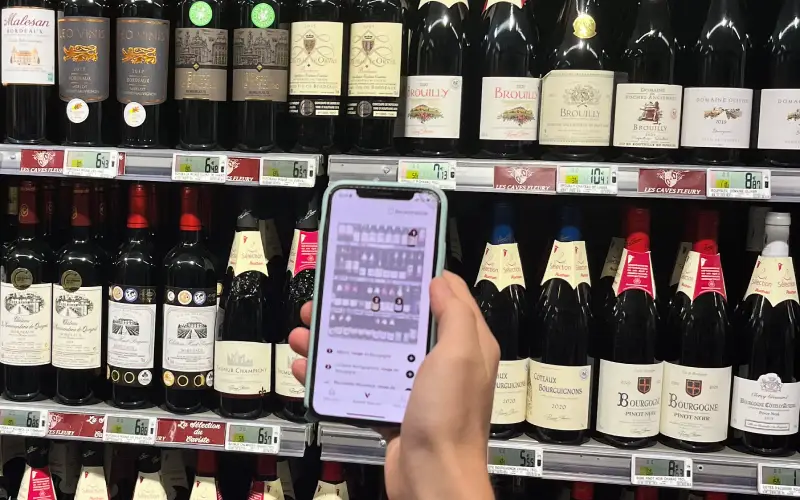 L'application Vinidaily permet de choisir son vin en supermarché. Crédit : Vinidaily.