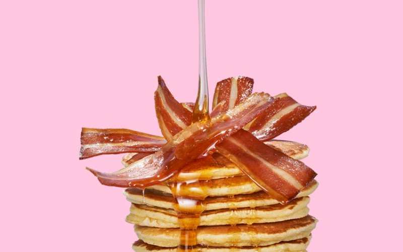 Pancake au bacon végétal.