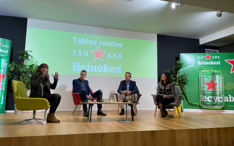 La table ronde sur l'écoresponsabilité organisée par Heineken le 8 novembre 2023. Crédit : Aurélien Peyramaure / Au Cœur du CHR.