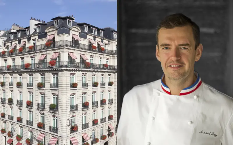 Le MOF Arnaud Faye succède à Éric Frechon à la tête des cuisines du Bristol Paris. Crédits : Claire Cocano et MF Nelaton.