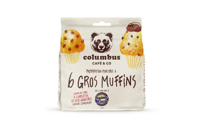 Visuel prêt à pâtisser Columbus Retail sachet préparation muffins