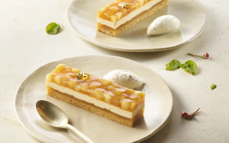 Le Lingot Tatin, l'un des deux nouveaux entremets de Traiteur de Paris. Crédit : Traiteur de Paris.